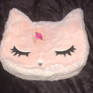 Brand Betsy Johnson new fuzzy cat purse!
